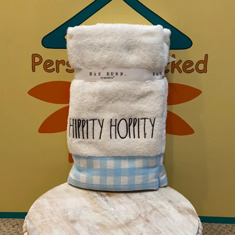 Rae Dunn HIPPITY HOPPITY Hand Towels
